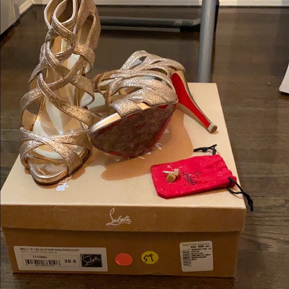 Christian Louboutin Shoes - Christian Louboutin Gold Glitter Sandals